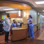 nurses meet at a nurses station